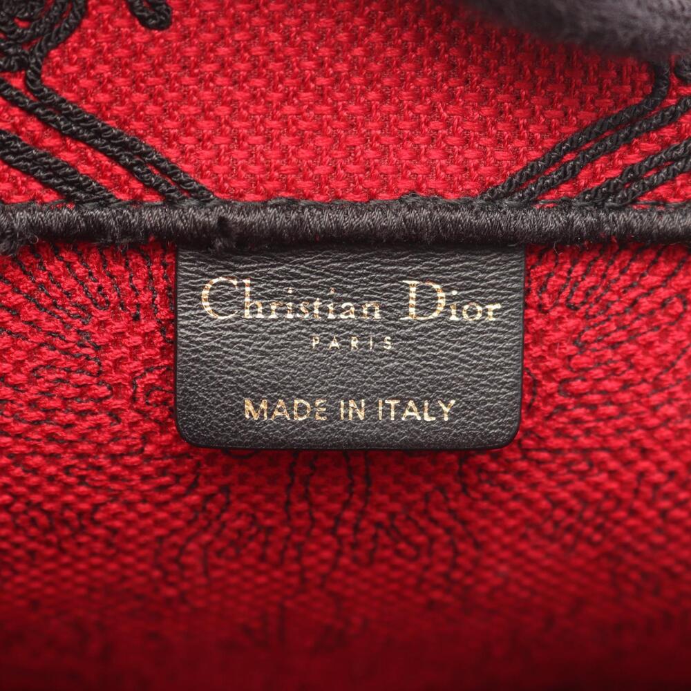 Dior BOOK TOTE Bag Canvas Red Black - Picture 4 of 5